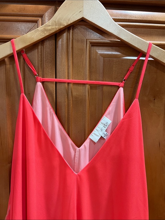 Pinch Dresses & Skirts - PINCH Coral-Red V-Neck Slip Dress with Adjustable Straps